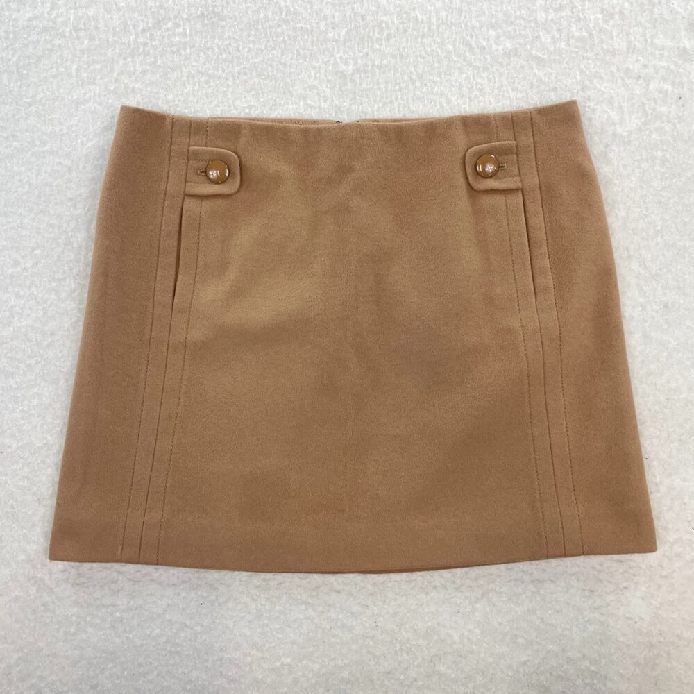 J Crew Camel Wool Cashmere Blend Mini Skirt Size 6